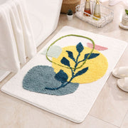Dywanik Łazienkowy Antypoślizgowy z Motywem Liści | Washable