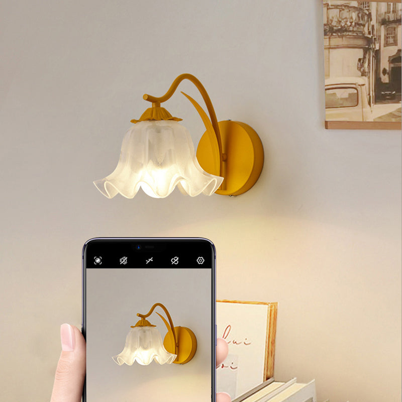 Kinkiet Szklany Kwiat Sypialnia Salon | Vintage