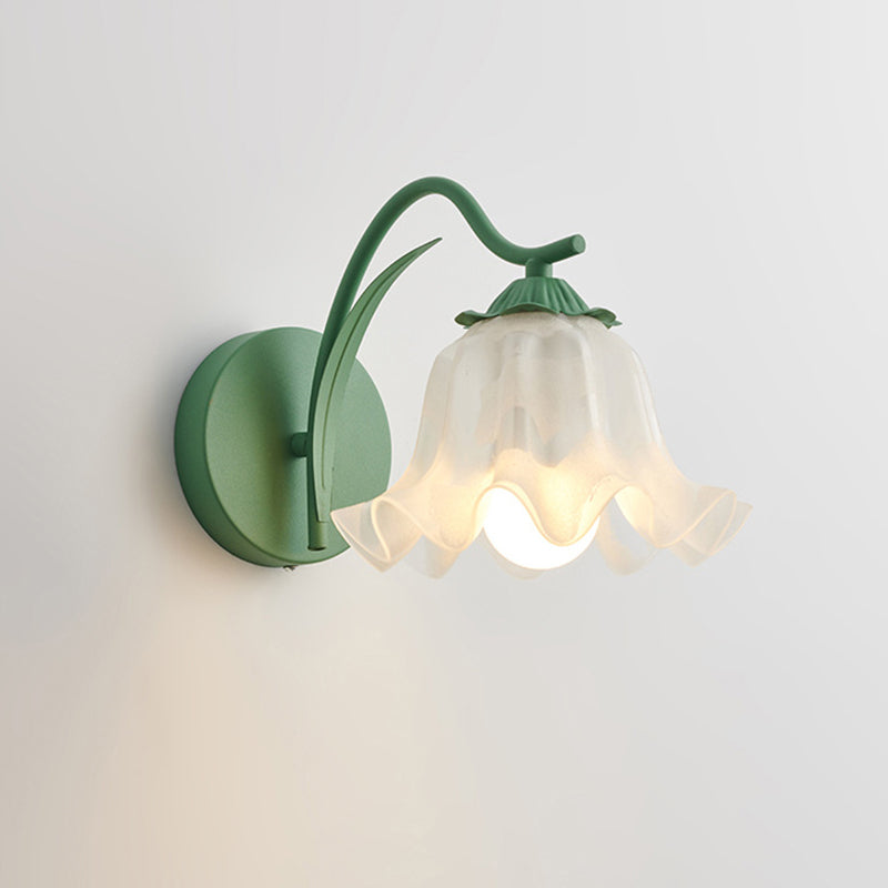 Kinkiet Szklany Kwiat Sypialnia Salon | Vintage