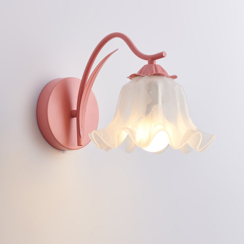 Kinkiet Szklany Kwiat Sypialnia Salon | Vintage