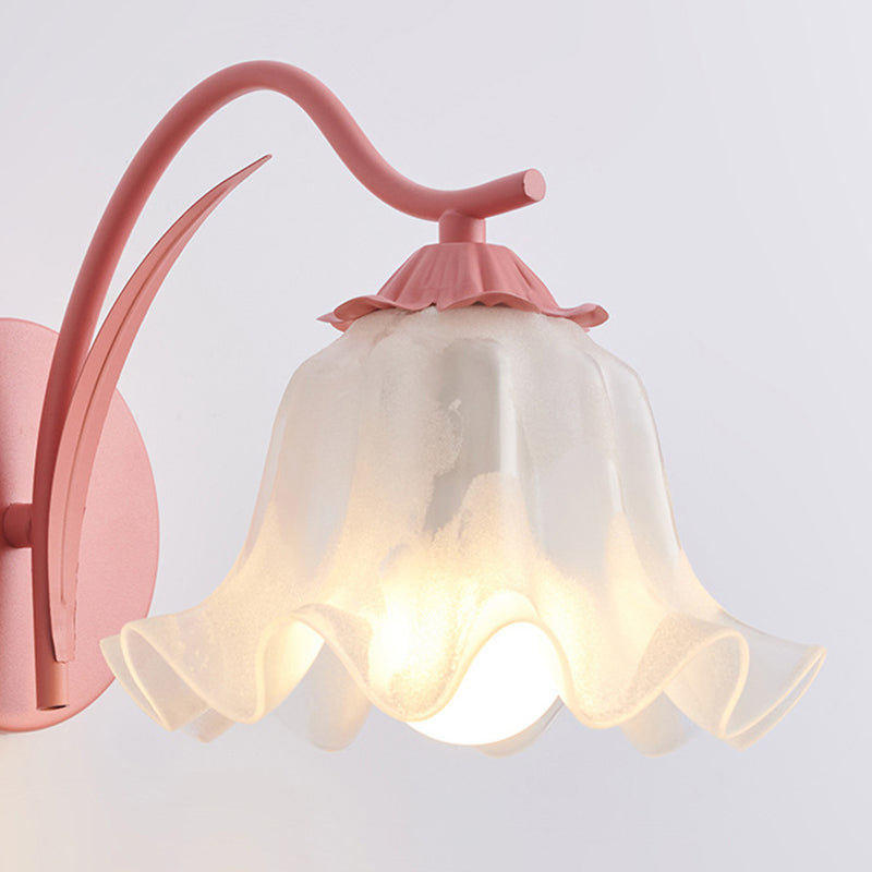 Kinkiet Szklany Kwiat Sypialnia Salon | Vintage