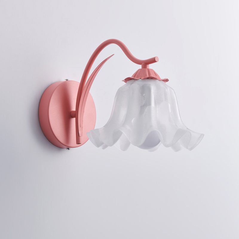 Kinkiet Szklany Kwiat Sypialnia Salon | Vintage