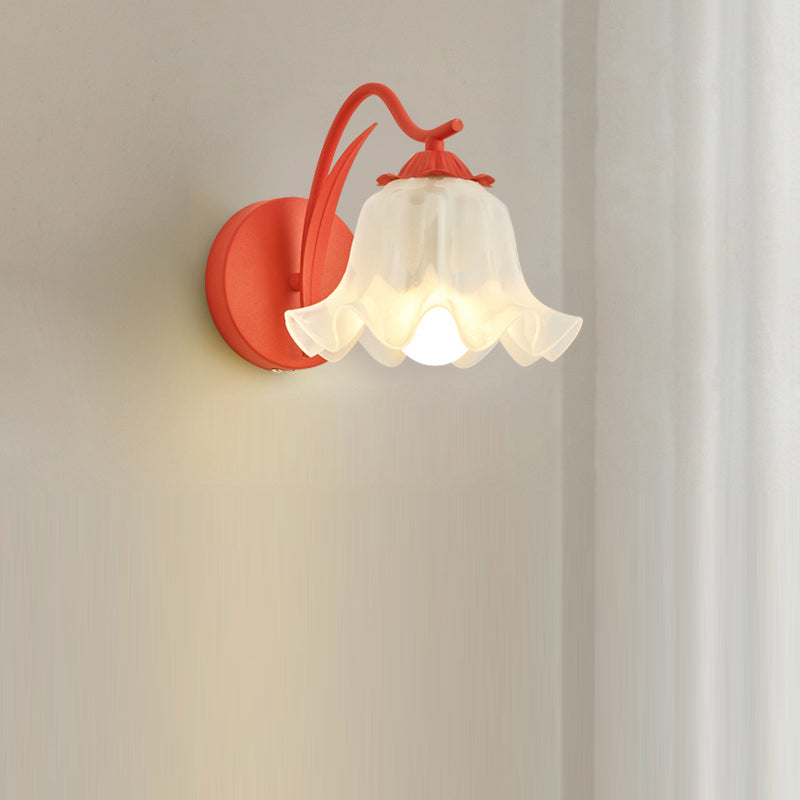 Kinkiet Szklany Kwiat Sypialnia Salon | Vintage