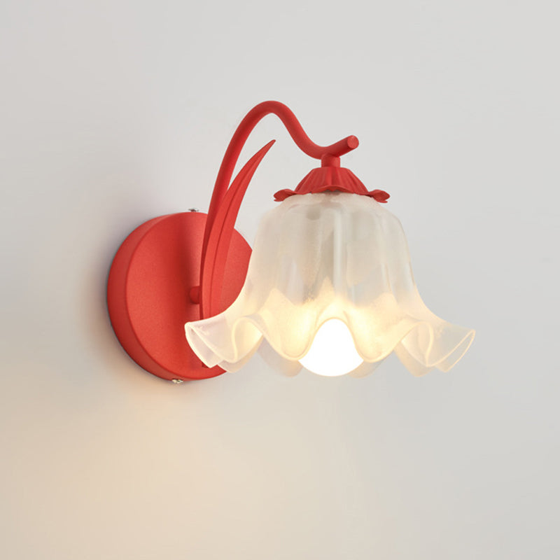 Kinkiet Szklany Kwiat Sypialnia Salon | Vintage