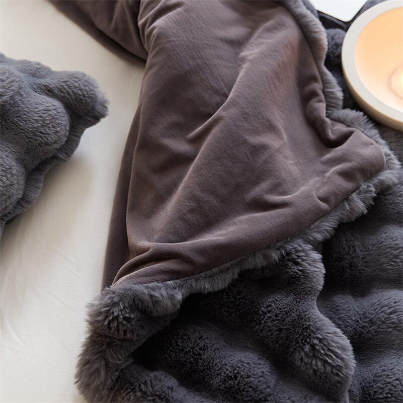 Kocyk Fluffy Na Łóżko Sofa Duży Gruby Koc Dla Domu | Set