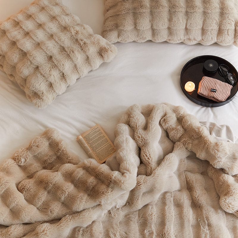 Kocyk Fluffy Na Łóżko Sofa Duży Gruby Koc Dla Domu | Set