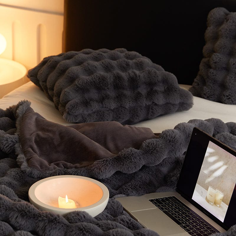 Kocyk Fluffy Na Łóżko Sofa Duży Gruby Koc Dla Domu | Set