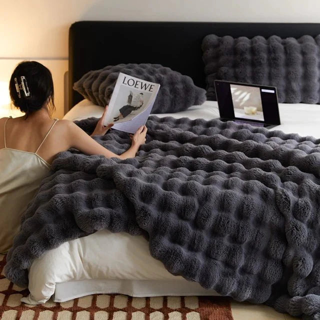 Kocyk Fluffy Na Łóżko Sofa Duży Gruby Koc Dla Domu | Set