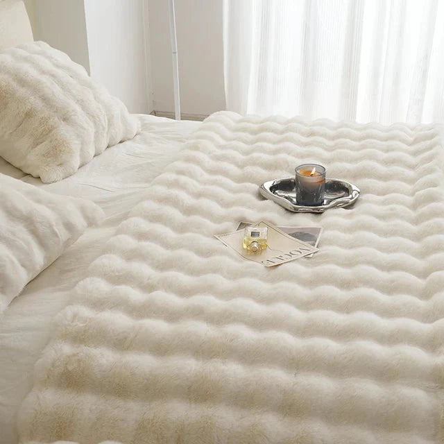 Kocyk Fluffy Na Łóżko Sofa Duży Gruby Koc Dla Domu | Set