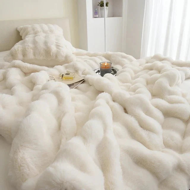 Kocyk Fluffy Na Łóżko Sofa Duży Gruby Koc Dla Domu | Set