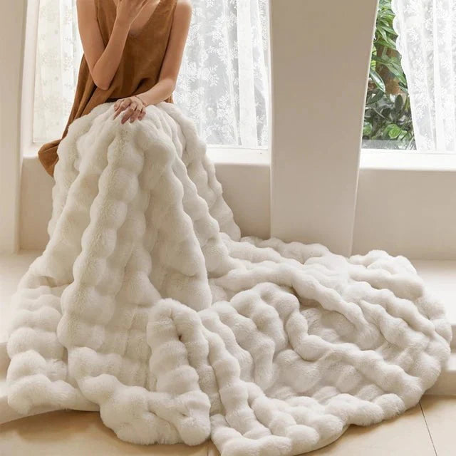 Kocyk Fluffy Na Łóżko Sofa Duży Gruby Koc Dla Domu | Set