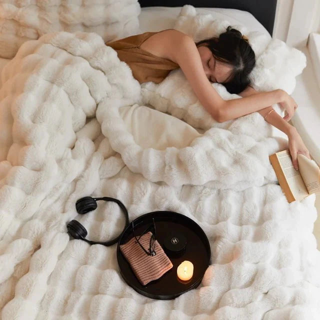 Kocyk Fluffy Na Łóżko Sofa Duży Gruby Koc Dla Domu | Set
