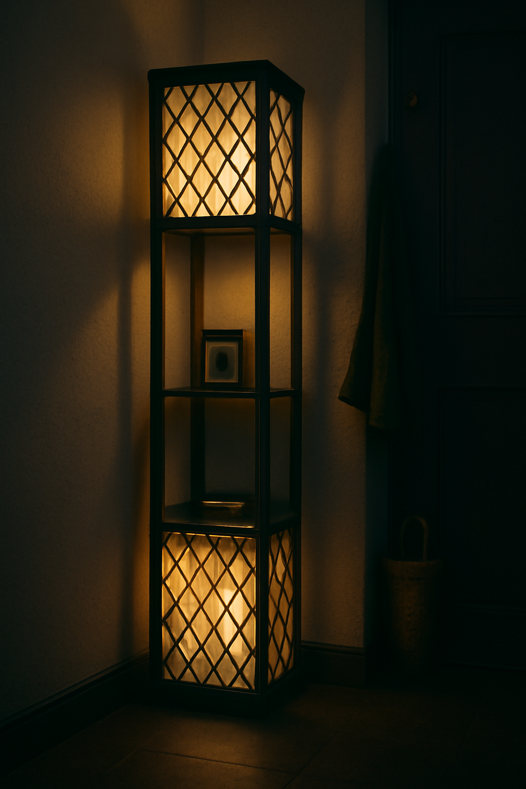 LAMPA PODŁOGOWA | Rustykalna Dwupoziomowa Lampa Stojąca | Praktyczna