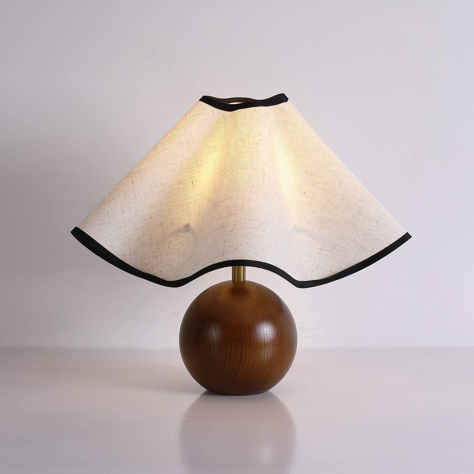 Lampa Nocna Drewniana Abażur | Stolikowa