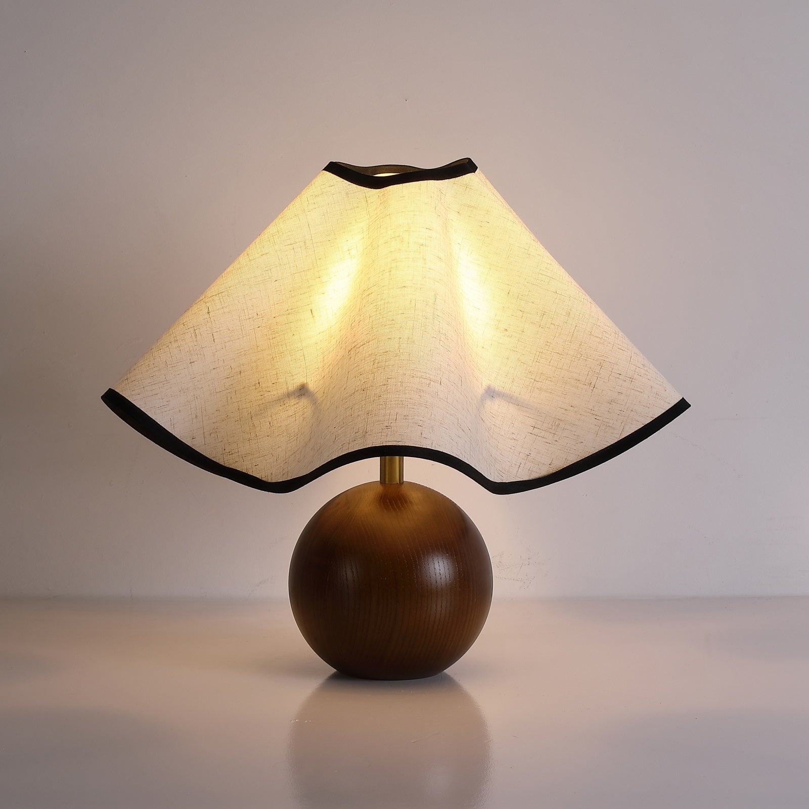 Lampa Nocna Drewniana Abażur | Stolikowa