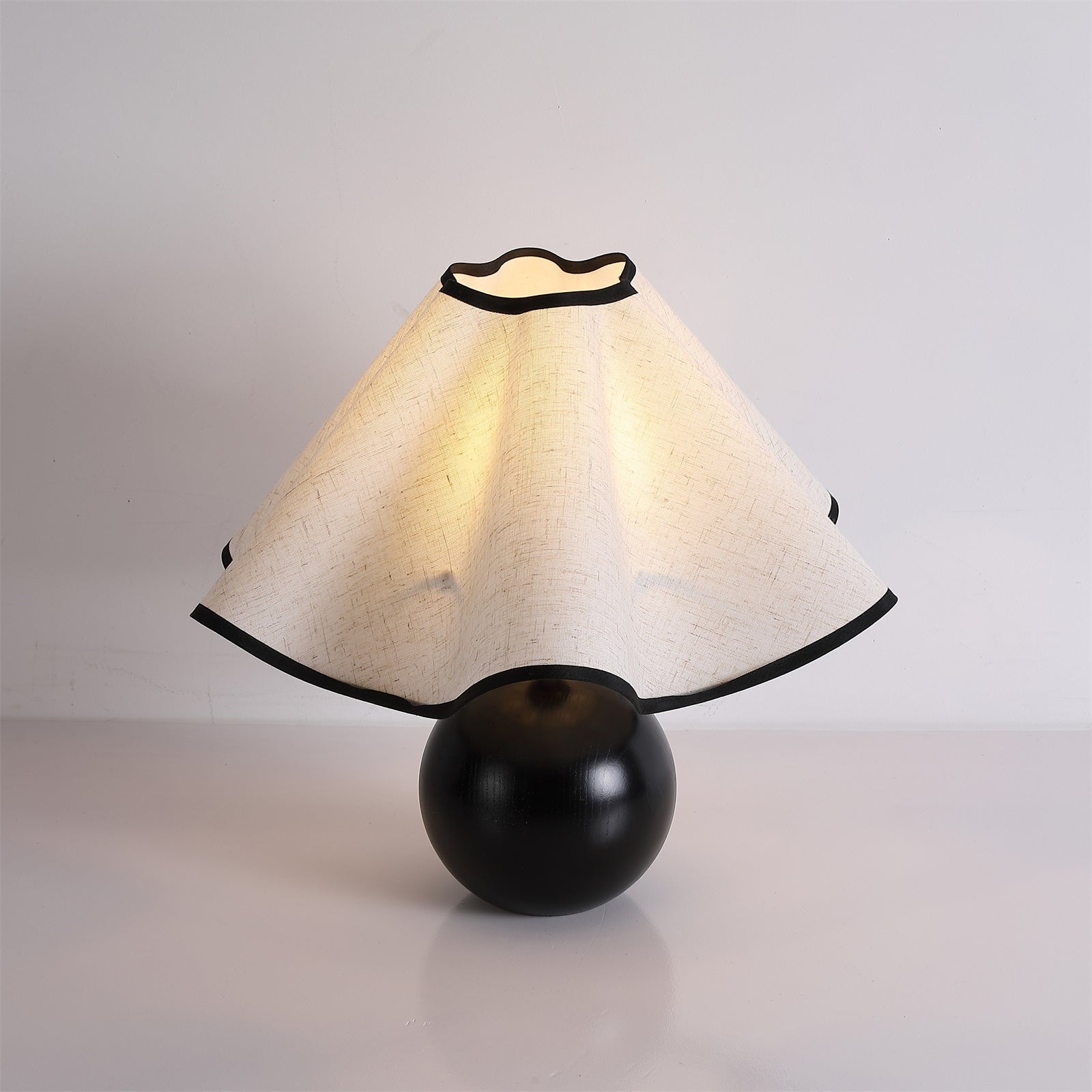 Lampa Nocna Drewniana Abażur | Stolikowa