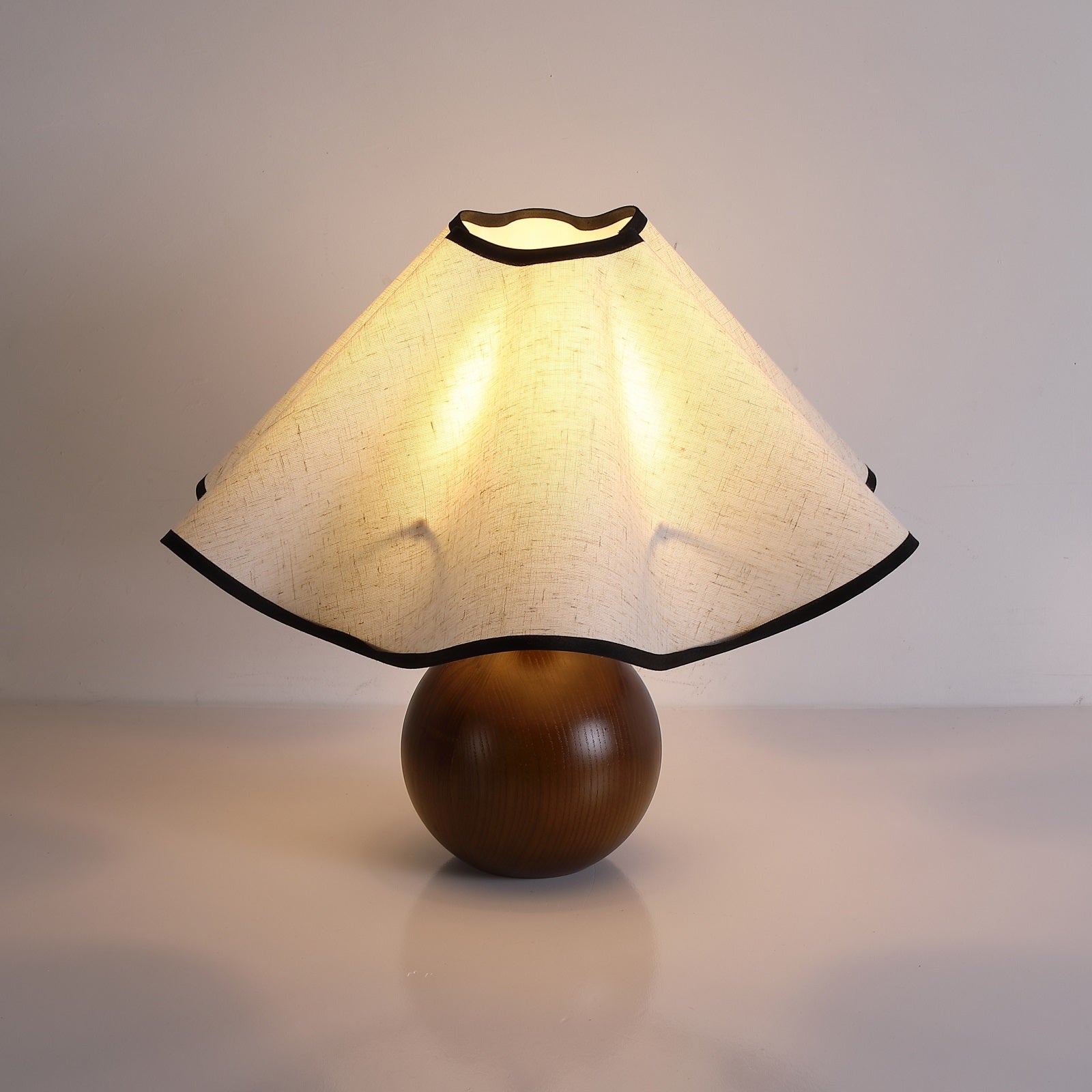 Lampa Nocna Drewniana Abażur | Stolikowa
