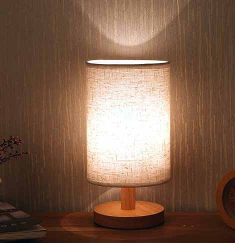 Lampa Nocna Drewniana Do Sypialni Salon Mała Ozdobna | Stołowa