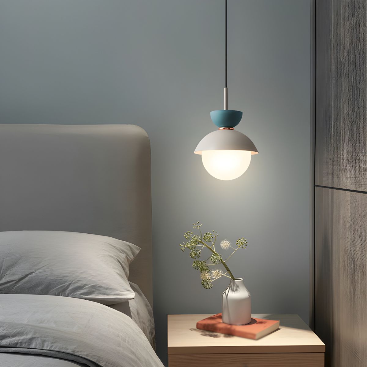 Lampa Nocna Wisząca Do Sypialni Kula | Modern