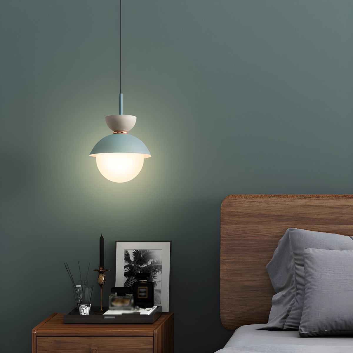 Lampa Nocna Wisząca Do Sypialni Kula | Modern