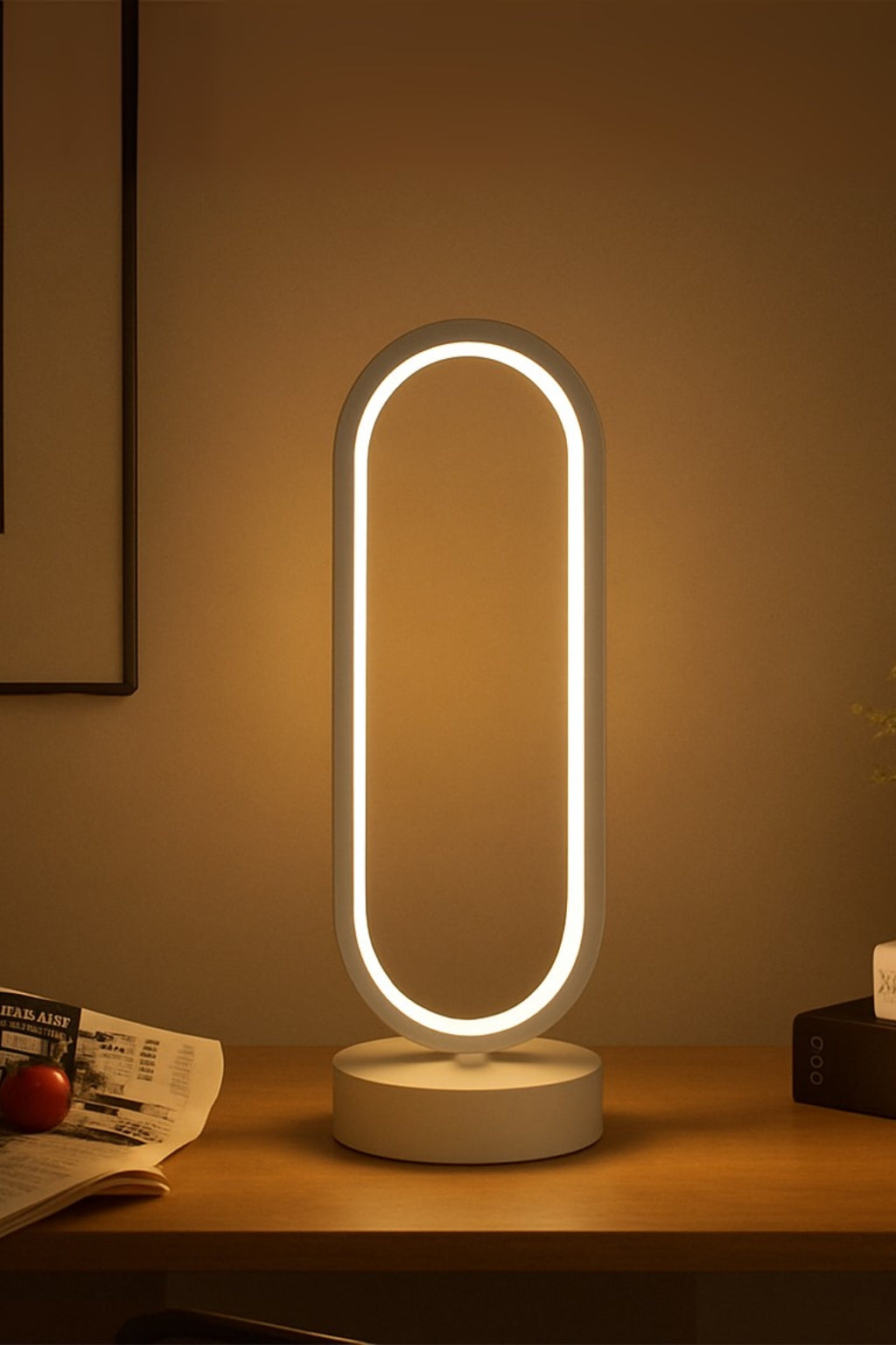 Lampa Stołowa LED Nowoczesna Owalna | Do Salonu i Sypialni