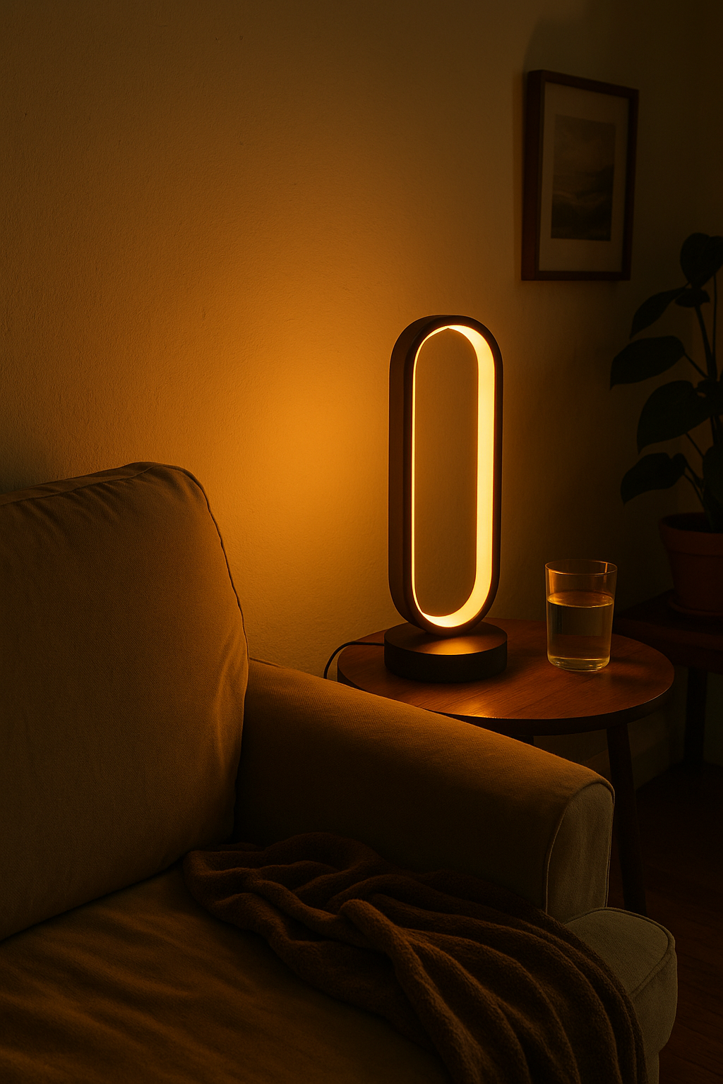 Lampa Stołowa LED Nowoczesna Owalna | Do Salonu i Sypialni