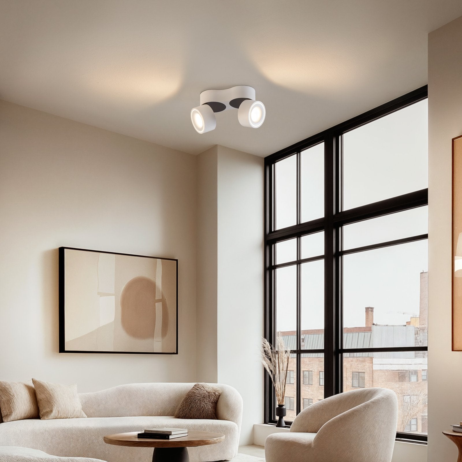 Lampa Sufitowa LED 2 Głowice Salon Kuchnia | Spot Obrotowa