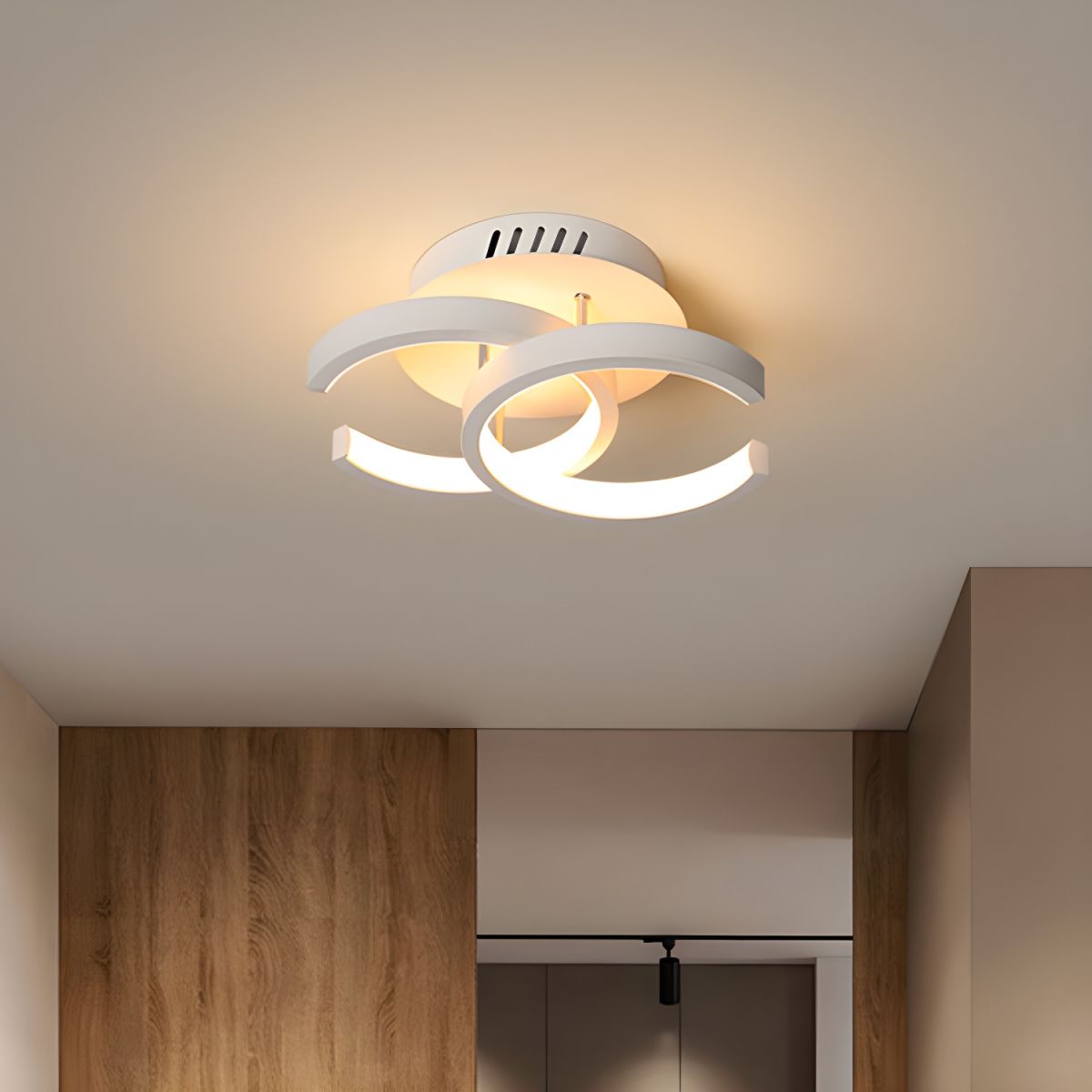 Lampa Sufitowa LED Semi Flush Salon Sypialnia | Nowoczesna Geometryczna