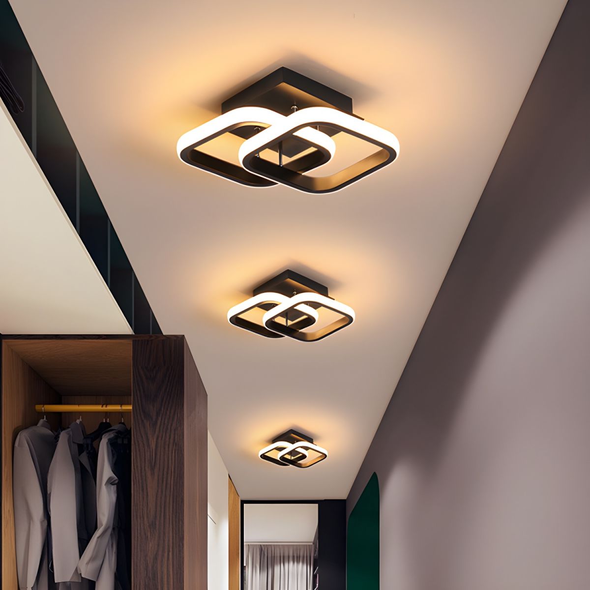 Lampa Sufitowa LED Semi Flush Salon Sypialnia | Nowoczesna Geometryczna
