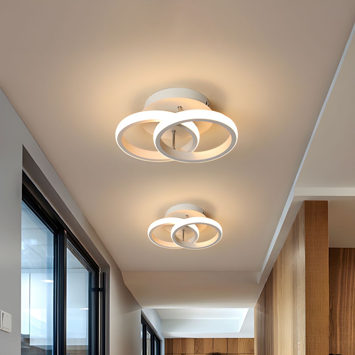 Lampa Sufitowa LED Semi Flush Salon Sypialnia | Nowoczesna Geometryczna