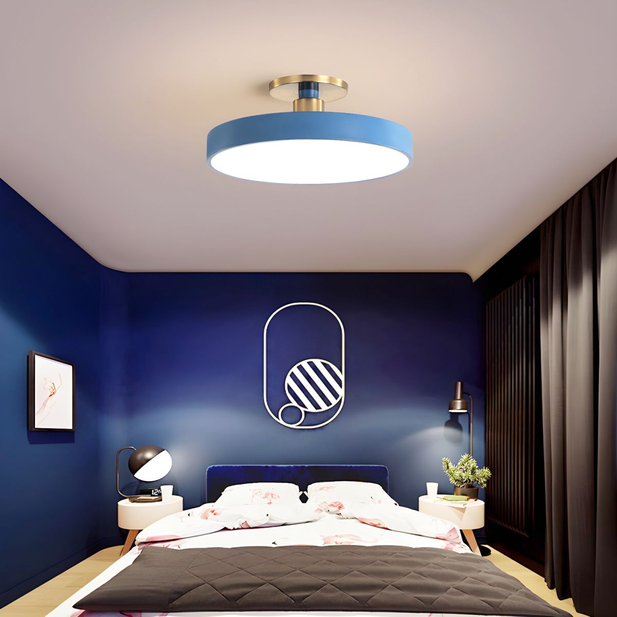Lampa Sufitowa LED Semi Flush Sypialnia Salon | Okrągła