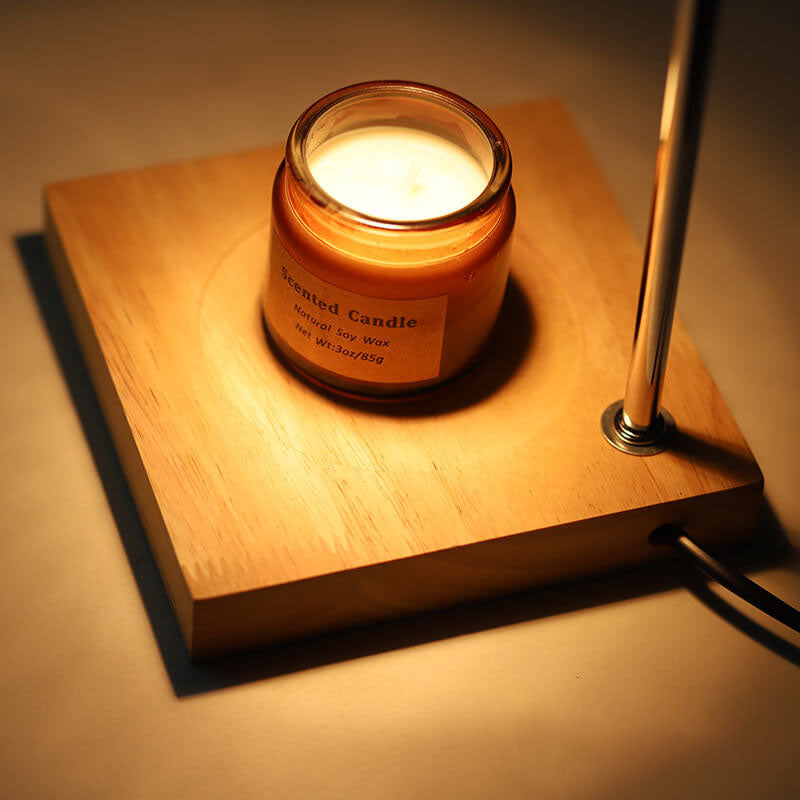 Lampka na Biurko Drewniana Podgrzewacz Wosku Sypialnia | Mała