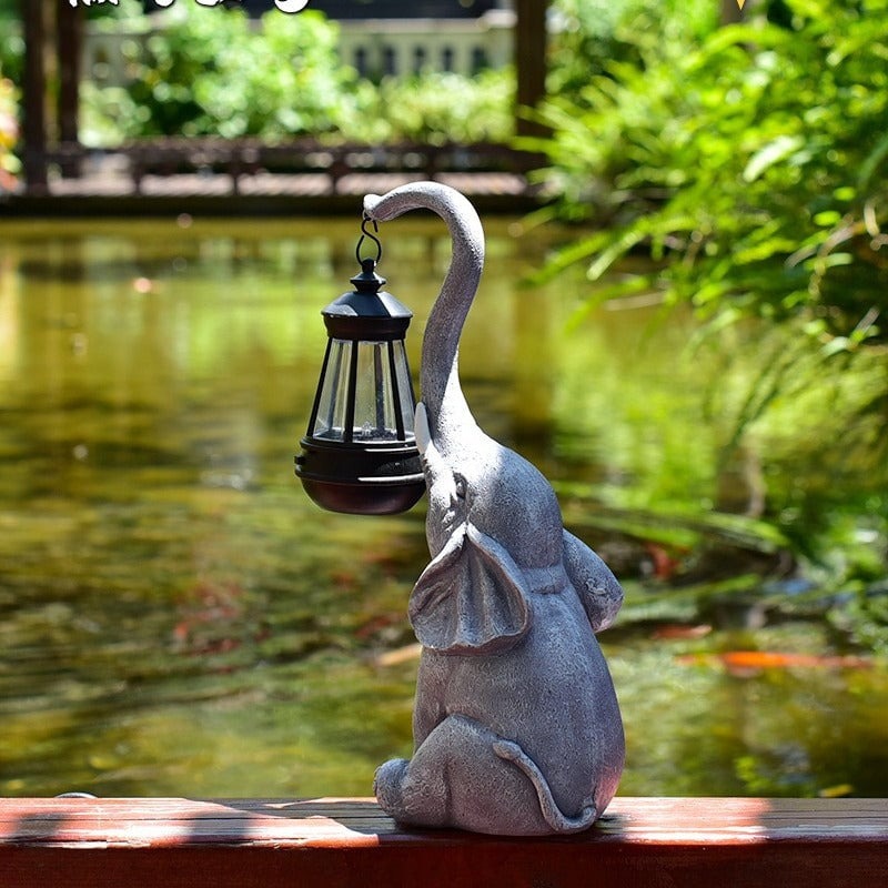 Lampy Solarne Słoń z Latarenką Ogród | Dekoracyjna