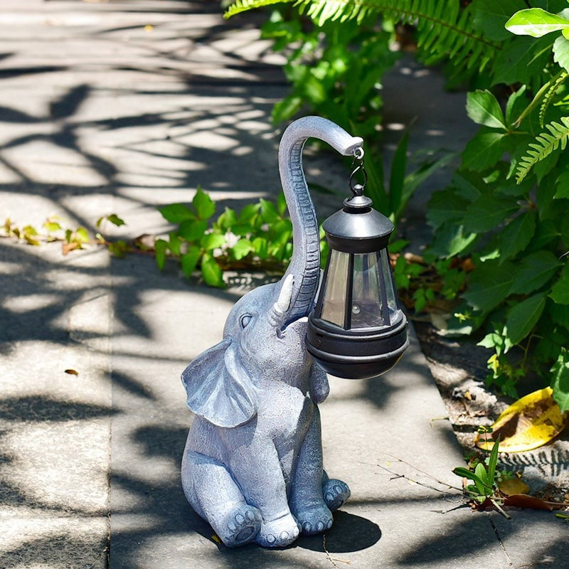 Lampy Solarne Słoń z Latarenką Ogród | Dekoracyjna