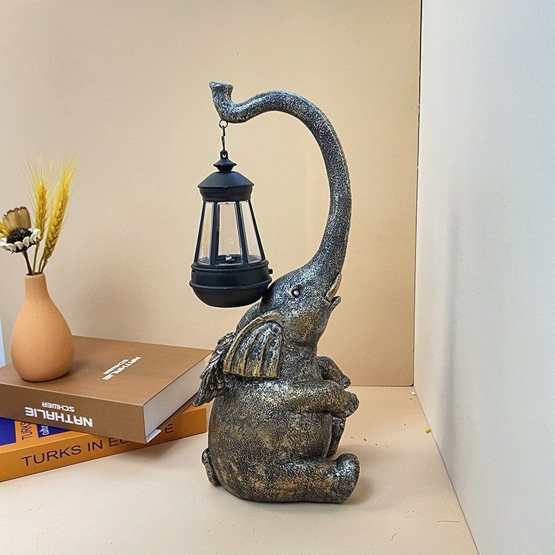 Lampy Solarne Słoń z Latarenką Ogród | Dekoracyjna