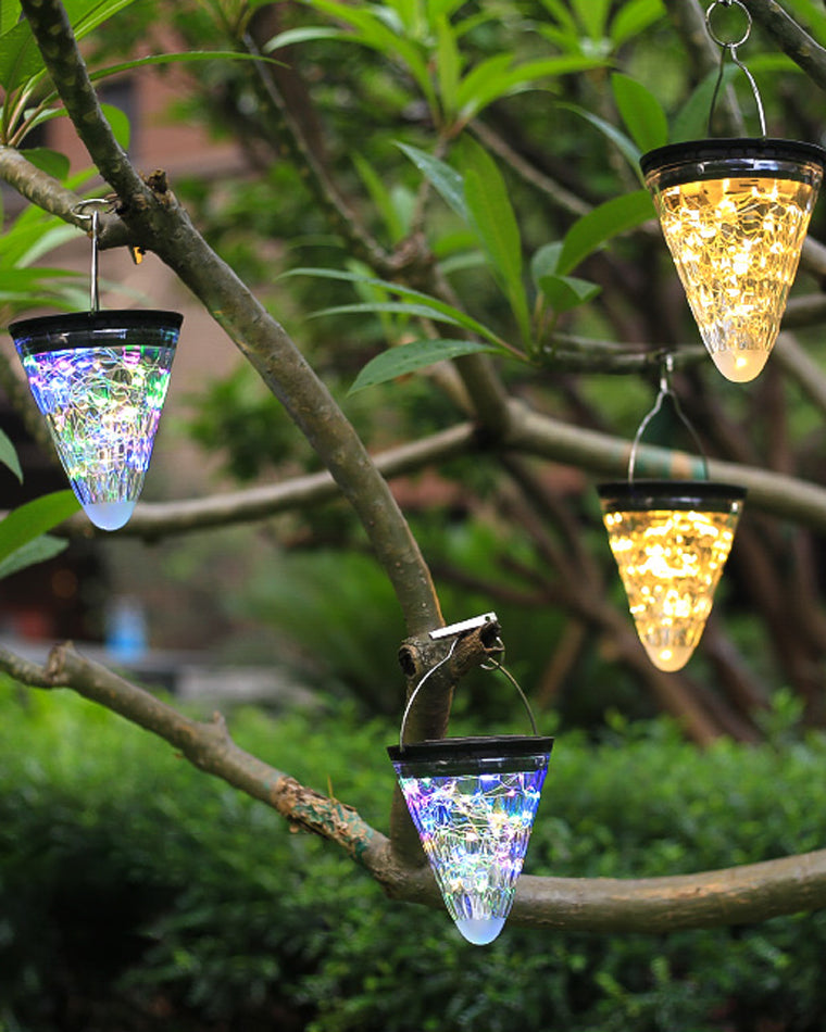 Lampy Solarne Wiszące Stożkowe LED Ogród | Dekoracyjne