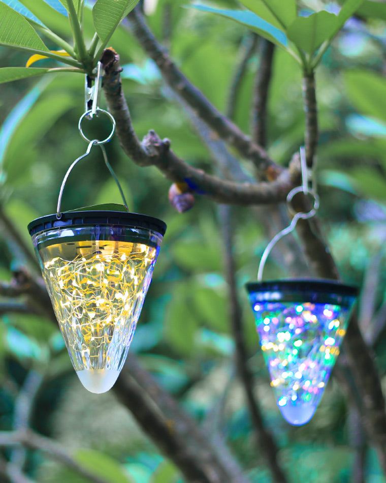 Lampy Solarne Wiszące Stożkowe LED Ogród | Dekoracyjne