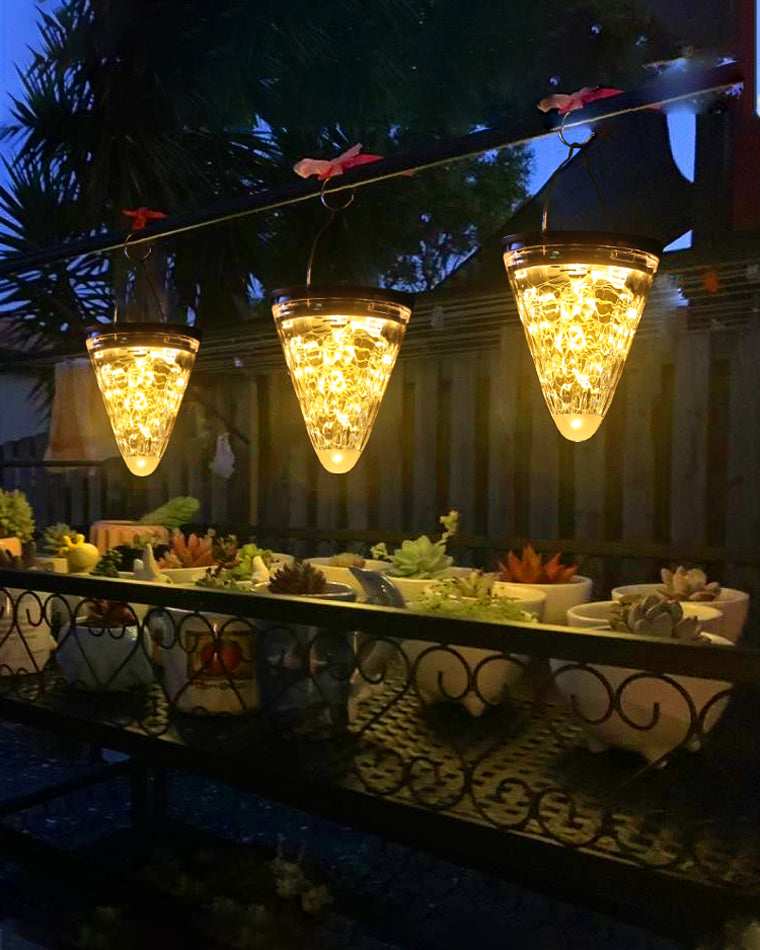 Lampy Solarne Wiszące Stożkowe LED Ogród | Dekoracyjne