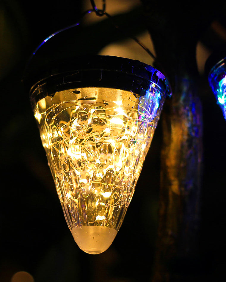 Lampy Solarne Wiszące Stożkowe LED Ogród | Dekoracyjne