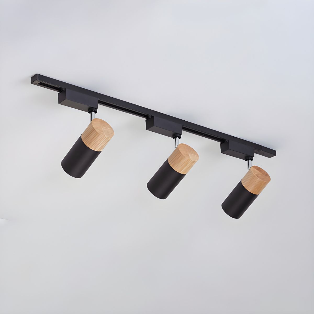 Oświetlenie Szynowe Z Akcentem Drewna Do Salonu | Regulowany