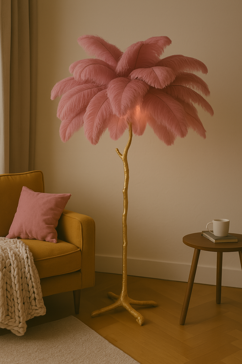 Pluma Luxe | Glamour Dekoracyjna Lampa Podłogowa | Nastrojowa