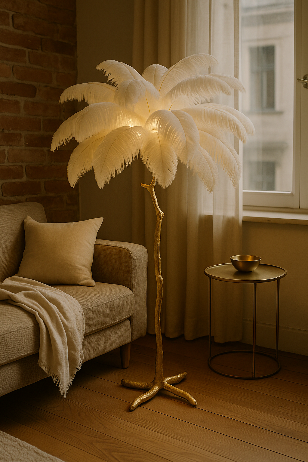Pluma Luxe | Glamour Dekoracyjna Lampa Podłogowa | Nastrojowa