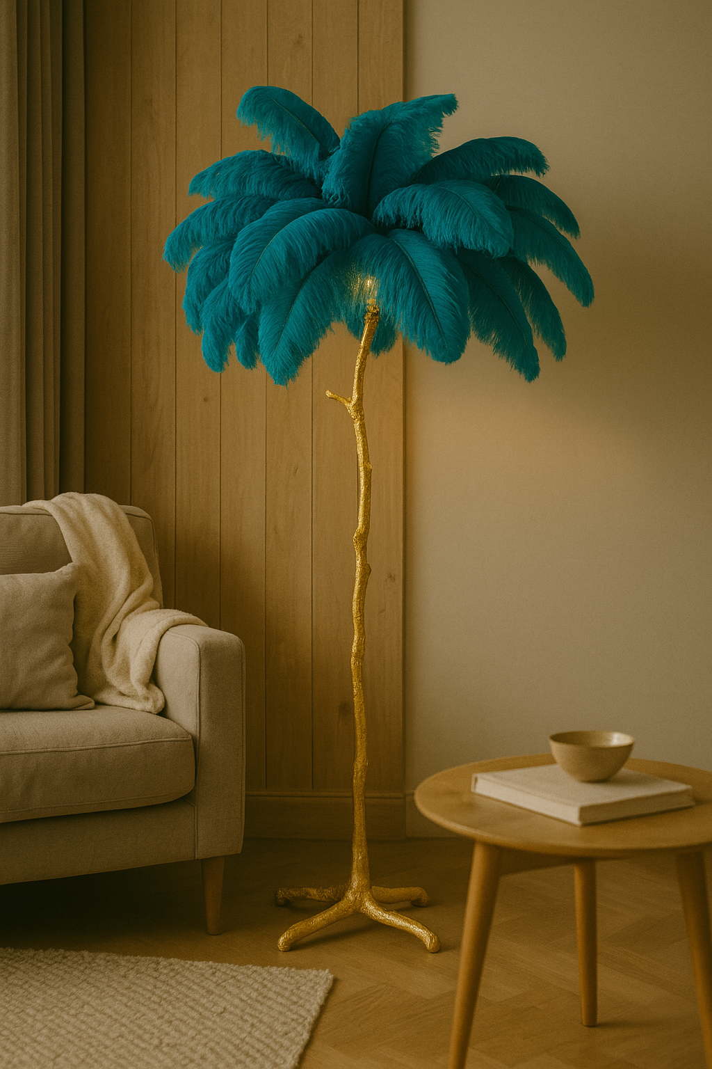 Pluma Luxe | Glamour Dekoracyjna Lampa Podłogowa | Nastrojowa