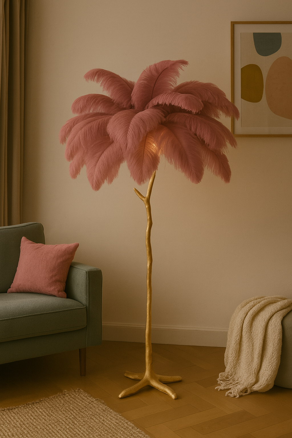 Pluma Luxe | Glamour Dekoracyjna Lampa Podłogowa | Nastrojowa