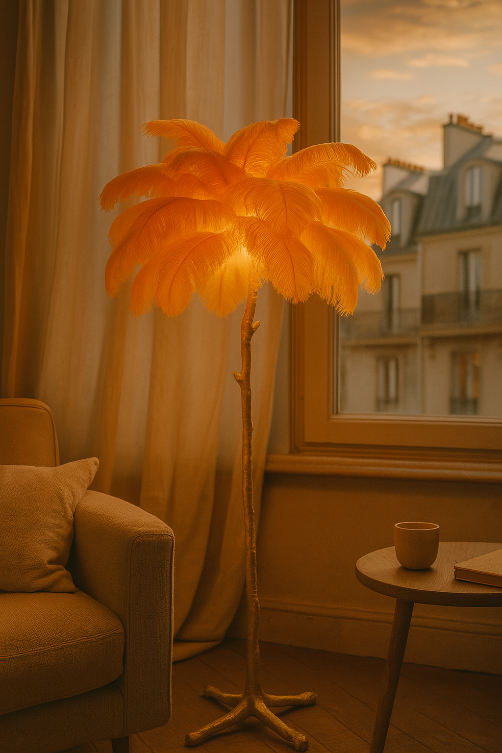 Pluma Luxe | Glamour Dekoracyjna Lampa Podłogowa | Nastrojowa