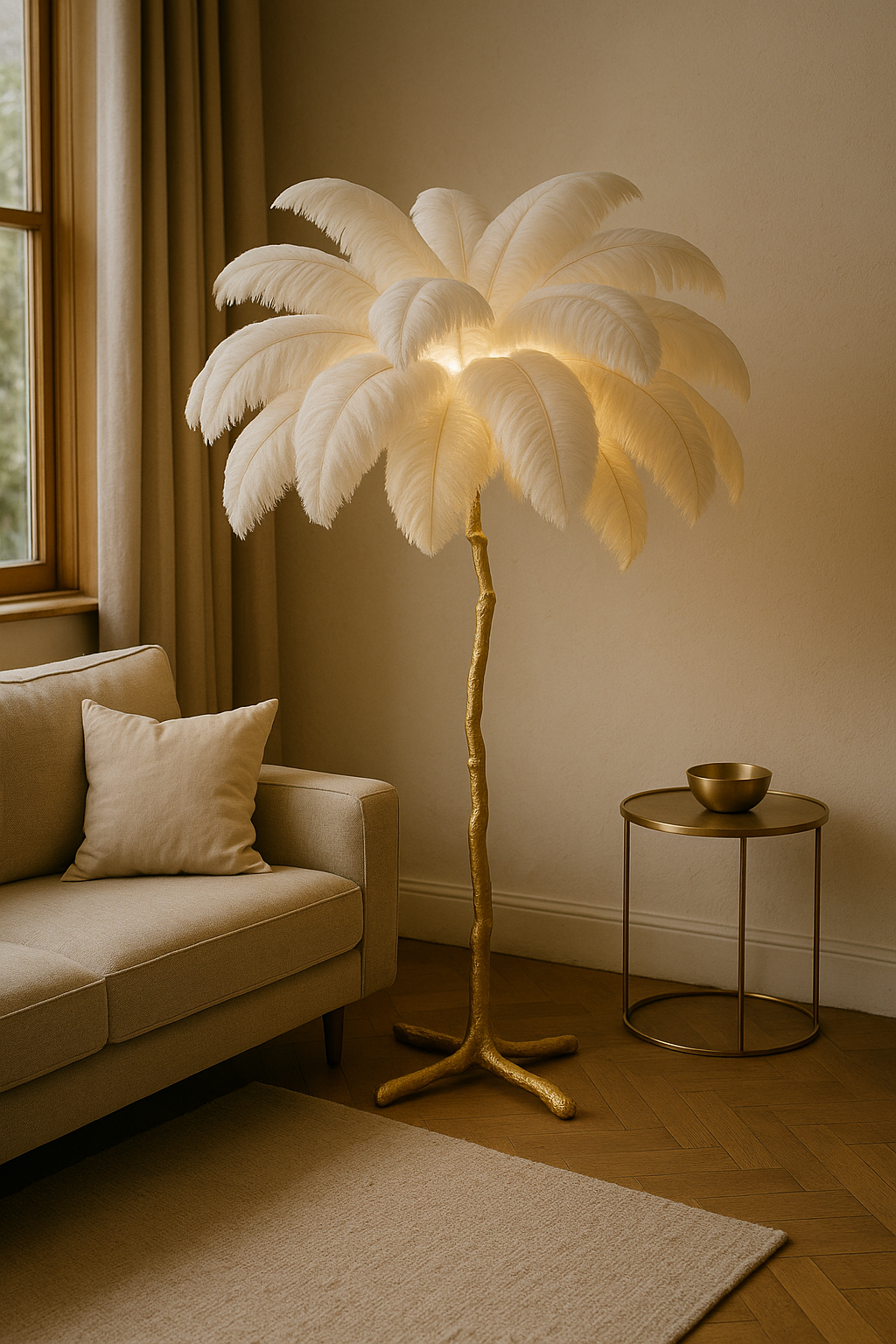 Pluma Luxe | Glamour Dekoracyjna Lampa Podłogowa | Nastrojowa