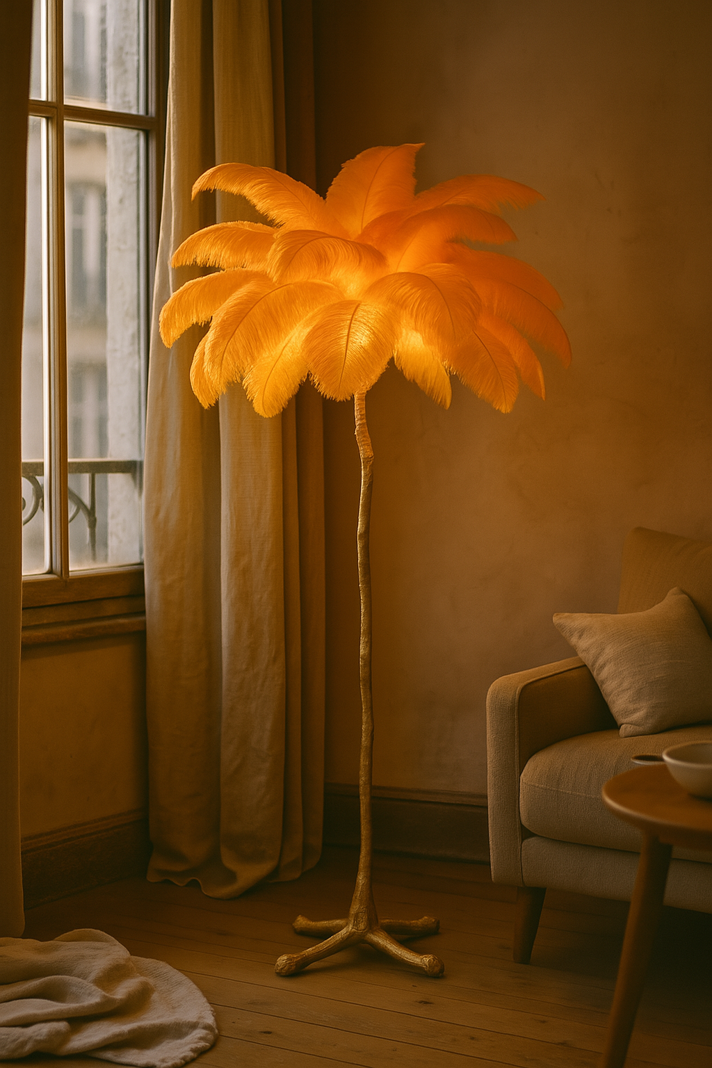 Pluma Luxe | Glamour Dekoracyjna Lampa Podłogowa | Nastrojowa