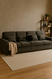 SOFA CZTEROOSOBOWA | Nowoczesna Multifunkcyjna Sofa z Konsolą | Praktyczna